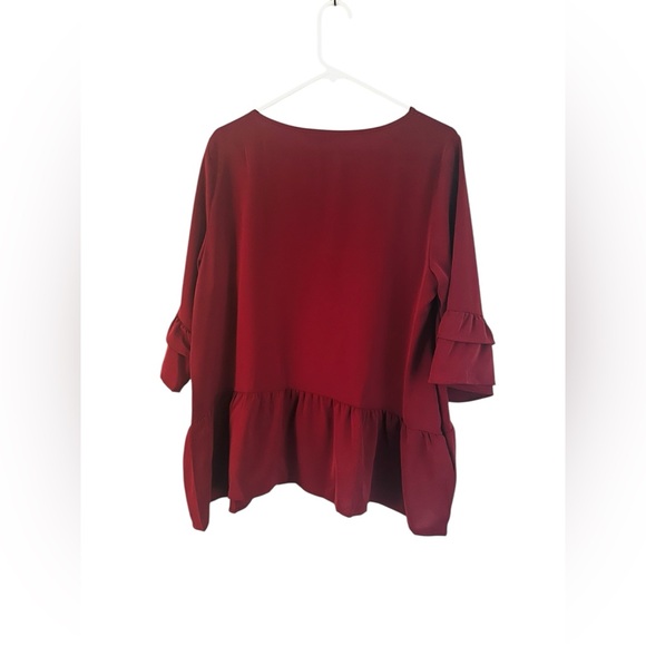 BloomChic Scarlet Ruffle Sleeve Blouse - Picture 3 of 3